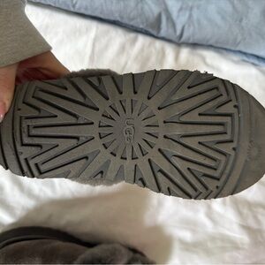UGG Gray Slippers with Durable Sole and Traction